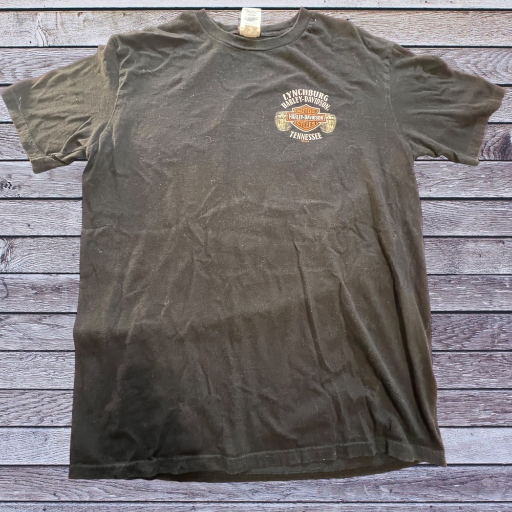 Harley-Davidson‎ Large T-Shirt Mens Black Vtg Lynchburg TN Skull Graphic 2015